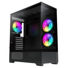   	  	  	Vista Black ATX Gaming Case with Tempered Glass Front and Side Panels, 3 x Dual-Ring Infinity Fans and GameMax V4.0 ARGB PWM 9 Port Fan Hub  	     	  		Three Infinity 120mm ARGB Dual-Ring Black Fans Bundled - This version of the GameMax Vist