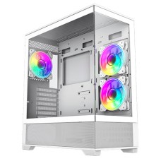   	  	  	Vista White ATX Gaming Case with Tempered Glass Front and Side Panels, 3 x Dual-Ring Infinity Fans and GameMax V4.0 ARGB PWM 9 Port Fan Hub  	     	  		Three Infinity 120mm ARGB Dual-Ring White Fans Bundled - This version of the GameMax Vist
