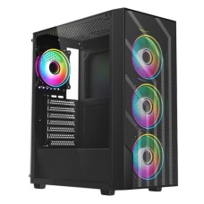   	  	  	Black Gaming Case w/ Glass Side Panel, 4x ARGB Fans & Mesh Front    	  		ATX  	  		Tempered glass side panel  	  		3 front 120mm ARGB fans  	  		1 rear 120mm ARGB fan  	  		Up to 240 mm radiator support      	     	Vida's commitment 
