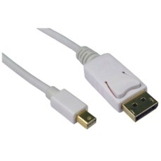   	  		Mini DisplayPort to DisplayPort adaptor.  	  		Male Mini DisplayPort to Male DisplayPort.  	  		Length: 2M lead.  	  		Colour: White.  	  		Gold connectors.      	     	Mini DisplayPort to DisplayPort cable for use with Apple computers or grap