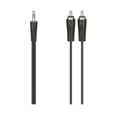   	  	Hama Audio Cable, 3.5 mm Jack Plug - 2 RCA Plugs, Stereo, 1.5 m    	     	  		High-quality materials for excellent sound quality without interference  	  		Colour coding on the inside of the plugs for easy connecting  	  		Flexible materials gu