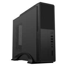   	  	  	  	S014B Black Slim Micro ATX/ Mini ITX Case with a 300W PSU and Built-in Card-Reader    	  	S014B micro slim case, is a case with a very compact design. Allowing you to save desk space, the S014B front panel is made with mesh details, along with