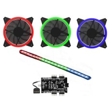   	  	  	  	RGB Kit 3x Velocity Fans 1x Viper Strip 1x Hub 4pin Sync Brown Box    	     	     	  		GameMax are proud to introduce there first 4 Pin 12V RGB 3 In 1 Kit, the ultimate RGB kit. The kit includes 3 x GameMax Velocity fans, 1 x GameMax