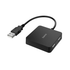   	  	Hama USB Hub, 4 Ports, USB 2.0, 480 Mbit/s  	     	  		High-speed data transfer of up to 480 Mbps  	  		For connecting a PC, notebook, MacBook, tablet with a USB stick, mouse, keyboard or printer  	  		Plug & Play, no manual software / driv