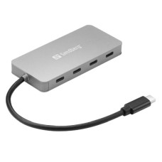 The Sandberg USB-C to 4 x USB-C Hub allows you to expand your computer's USB-C port to 4 new ports. You can therefore connect more USB-C accessories to your computer at full speed up to 10 Gbps.  	     	  		Aluminium case  	  		Int