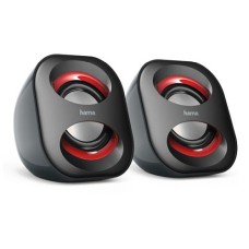   	  	  	  	Hama "Sonic Mobil 183" Notebook Speaker, black/red    	     	  		  			  				Volume control for individual, continuous volume adjustment  			  				Active 2.0 speaker for computers and notebooks  			  				Power is conveniently sup